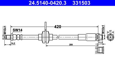 Тормозной шланг ATE 24.5140-0420.3 для FORD GRAND