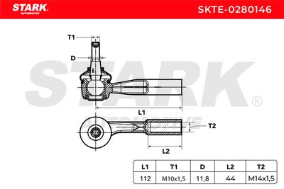 накрайник на напречна кормилна щанга STARK SKTE-0280146