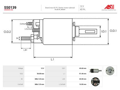 AS-PL - Elektromagnetický spínač, štartér , SS0139