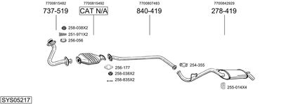 Układ wydechowy BOSAL SYS05217
