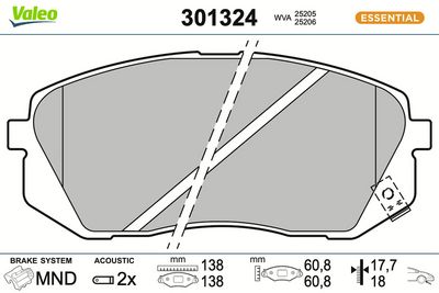 BREMSBELAGSATZ SCHEIBENBREMSE