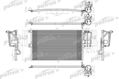 Конденсатор, кондиционер PATRON PRS1040 для OPEL VECTRA