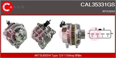 CASCO CAL35331GS Генератор для MITSUBISHI OUTLANDER