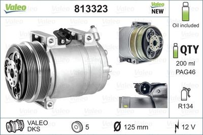 VALEO Compressor, airconditioning VALEO ORIGINS NEW OE TECHNOLOGY (813323)