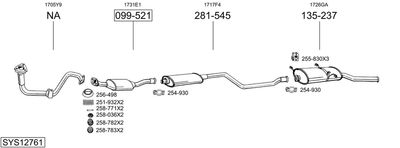 Układ wydechowy BOSAL SYS12761