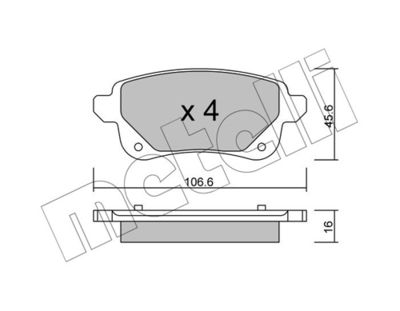Комплект тормозных колодок, дисковый тормоз 22-1112-0