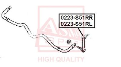 Тяга / стойка, стабилизатор ASVA 0223-S51RR для INFINITI FX