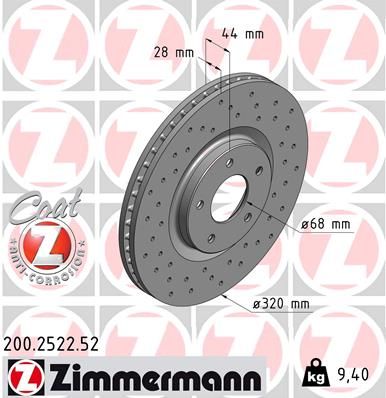 200.2522.52 ZIMMERMANN Тормозной диск