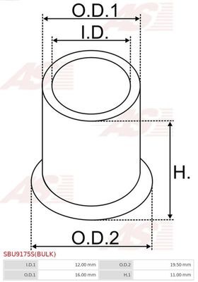 Bush, starter shaft SBU9175S(BULK)