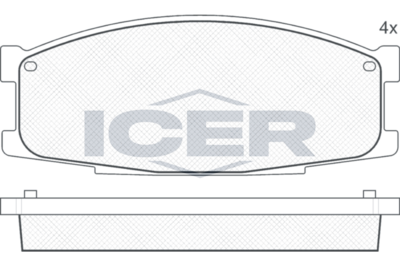 комплект спирачно феродо, дискови спирачки ICER 141505