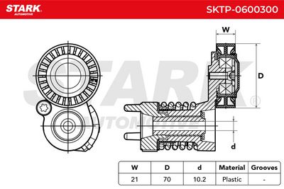 обтящна ролка, пистов ремък STARK SKTP-0600300
