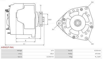 Alternator A4042(P-INA)