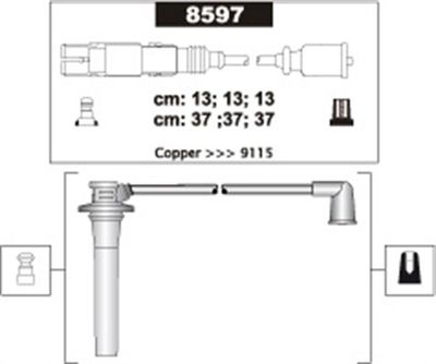 Комплект проводов зажигания MAGNETI MARELLI 941318111303 для SMART CITY-COUPE