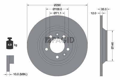Tarcza hamulcowa PAGID 54296NC