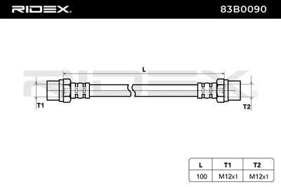 спирачен маркуч RIDEX 83B0090