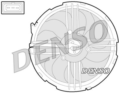 Вентилятор, охлаждение двигателя DENSO DER32009 для SEAT AROSA