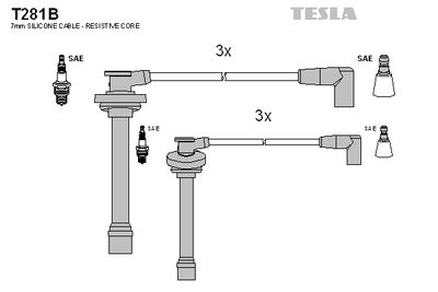 Комплект проводов зажигания TESLA T281B для OPEL MONTEREY