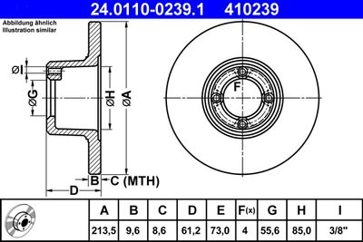 Тормозной диск ATE 24.0110-0239.1 для ROVER MINI