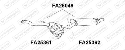 Глушитель выхлопных газов конечный VENEPORTE FA25362 для FIAT TIPO