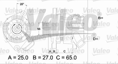 VALEO 436612 Генератор  для PEUGEOT 605 (Пежо 605)