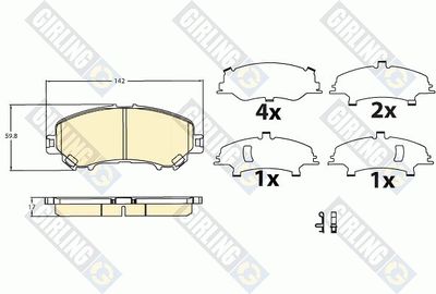 GIRLING 6136226 Тормозные колодки и сигнализаторы для NISSAN QASHQAI II SUV (J11, J11_) 2.0 ALL MODE 4x4-i (J11R)
