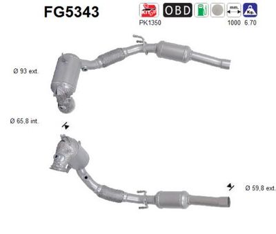 Filtr sadzy / filtr cząstek stałych, układ wydechowy AS FG5343