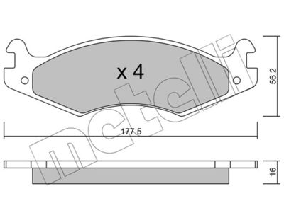 Комплект тормозных колодок, дисковый тормоз METELLI 22-0133-0 для JEEP CJ5