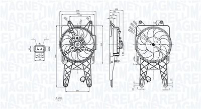Вентилятор, охлаждение двигателя MAGNETI MARELLI 069422818010 для FIAT SEICENTO