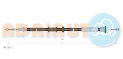 Тросик, cтояночный тормоз ADRIAUTO 11.0251.2 для FIAT PANDA