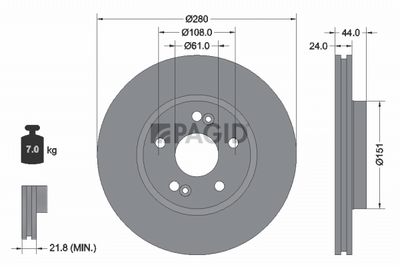 Tarcza hamulcowa PAGID 54138NC