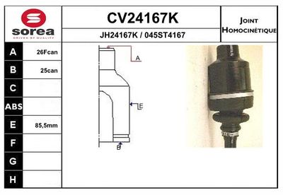 Sada kloubů, hnací hřídel EAI CV24167K
