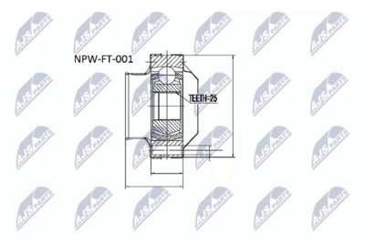 Zestaw przegubu, wał napędowy NTY NPW-FT-001