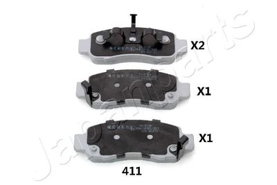 Комплект тормозных колодок, дисковый тормоз JAPANPARTS PA-411AF для HONDA INSIGHT