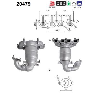 Катализатор AS 20479 для FORD FUSION