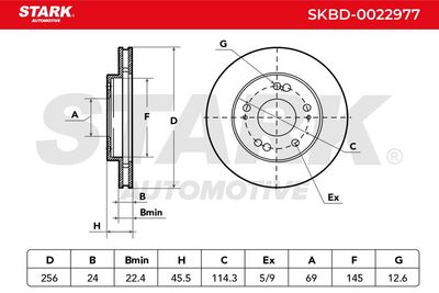 спирачен диск STARK SKBD-0022977