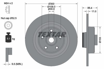 Тормозной диск TEXTAR 92159803 для RENAULT VEL