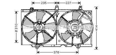 Вентилятор, охлаждение двигателя AVA QUALITY COOLING DN7507 для NISSAN PRIMERA