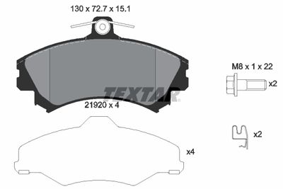 Комплект тормозных колодок, дисковый тормоз TEXTAR 2192001 для VOLVO V40