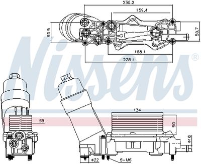 Oljekylare, motor NISSENS 91336