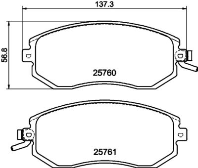 Комплект тормозных колодок, дисковый тормоз HELLA 8DB 355 030-331 для SUBARU LEGACY