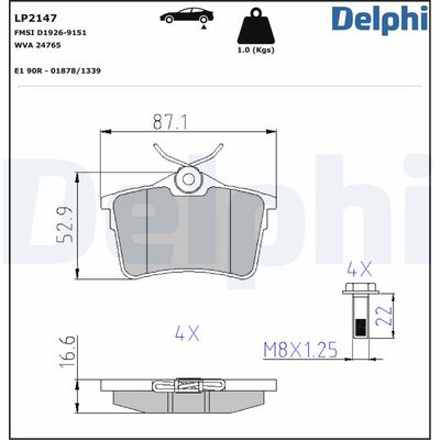 Brake Pad Set, disc brake LP2147