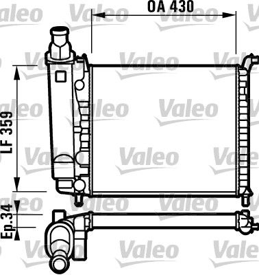 Радиатор, охлаждение двигателя VALEO 732004 для FIAT PALIO