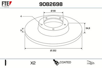 спирачен диск FTE 9082698