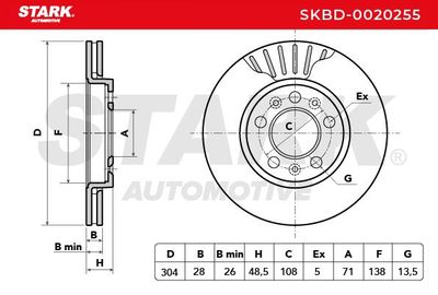 спирачен диск STARK SKBD-0020255