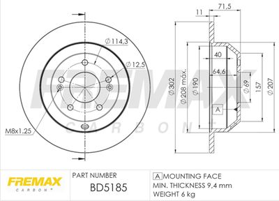 Jarrulevy FREMAX BD-5185 – HYUNDAI