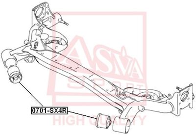 ASVA 0701-SX4R Сайлентблок рычага  для SUZUKI SX4 (EY, GY) 1.6 VVT (RW 416)