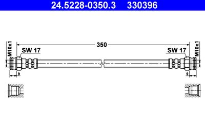 Тормозной шланг ATE 24.5228-0350.3 для RENAULT ESPACE