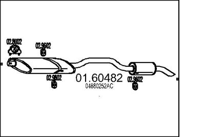 Глушитель выхлопных газов конечный MTS 01.60482 для CHRYSLER VOYAGER