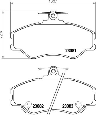 Комплект тормозных колодок, дисковый тормоз HELLA 8DB 355 029-011 для HYUNDAI H100
