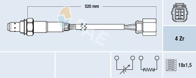 FAE 77318 Лямбда-зонд  для LAND ROVER RANGE ROVER II (P38A) 4.0 4x4